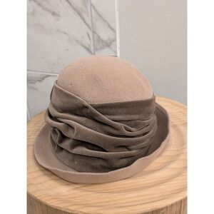 Eric Javits Taupe Brown Cloche Hat Wool‎ Blend Designer Ladies Women's (Read)